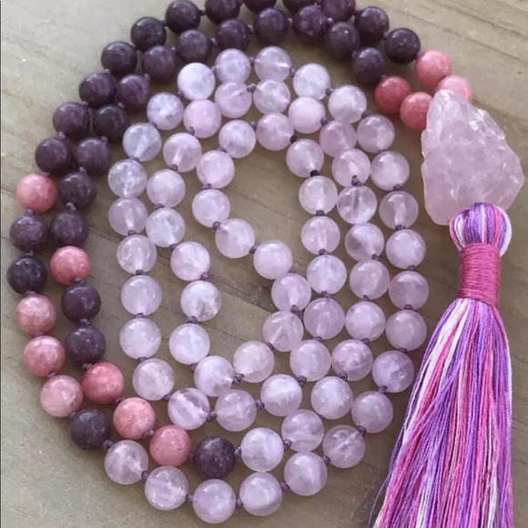 Last one! Rose quartz, amethyst and pink jade Mala ✨charged✨ - Picture 8 of 8